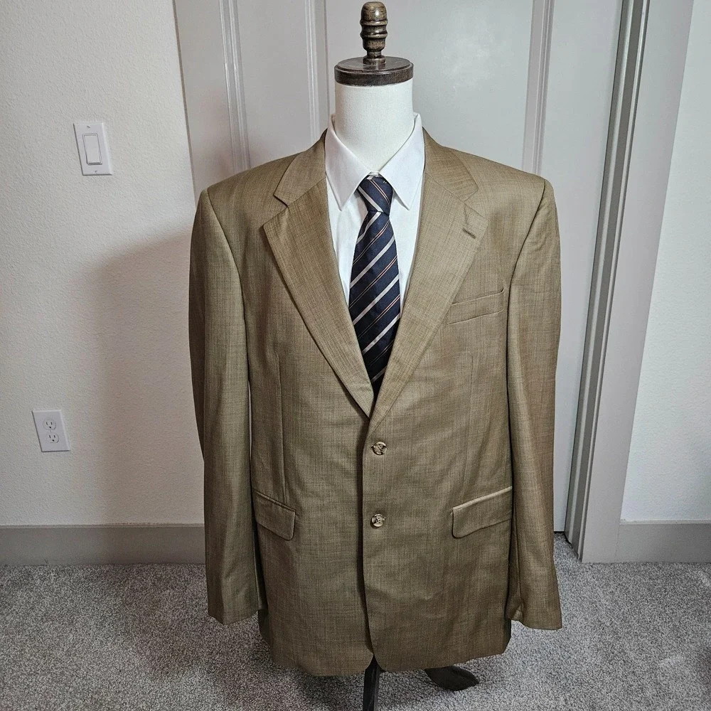 Jack Victor 48 XL Extra Long Wool Suit Blazer Jacket‎ Men Super 100's Tan